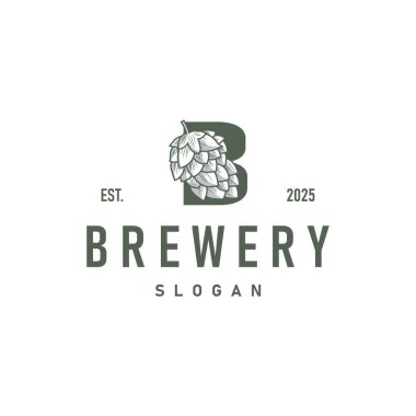 Zarif konsept bira fabrikası logosu el sanatları bira şablonları antika kimlikler bira fabrikası, viski içeceği, bar, kafe, restoran.