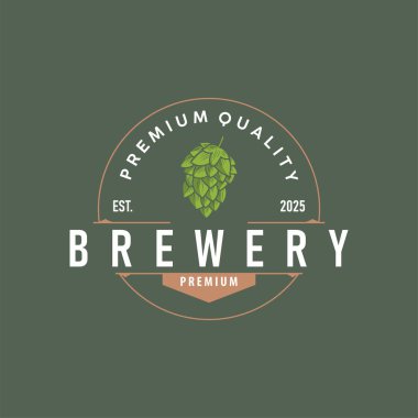 Zarif konsept bira fabrikası logosu el sanatları bira şablonları antika kimlikler bira fabrikası, viski içeceği, bar, kafe, restoran.