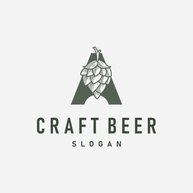 Zarif konsept bira fabrikası logosu el sanatları bira şablonları antika kimlikler bira fabrikası, viski içeceği, bar, kafe, restoran.