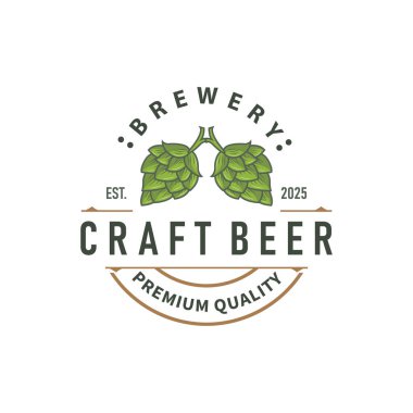 Zarif konsept bira fabrikası logosu el sanatları bira şablonları antika kimlikler bira fabrikası, viski içeceği, bar, kafe, restoran.