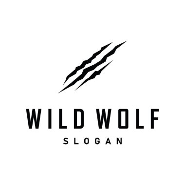 Siyah siluet tasarımı logo kurt vahşi hayvan çizim şablonu
