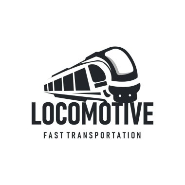 Basit konsept tasarımı minimalist tren taşıma logosu lokomotif hızlı tren illüstrasyon markası