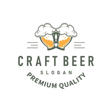 Zarif konsept bira fabrikası logosu el sanatları bira şablonları antika kimlikler bira fabrikası, viski içeceği, bar, kafe, restoran.