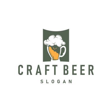 Zarif konsept bira fabrikası logosu el sanatları bira şablonları antika kimlikler bira fabrikası, viski içeceği, bar, kafe, restoran.