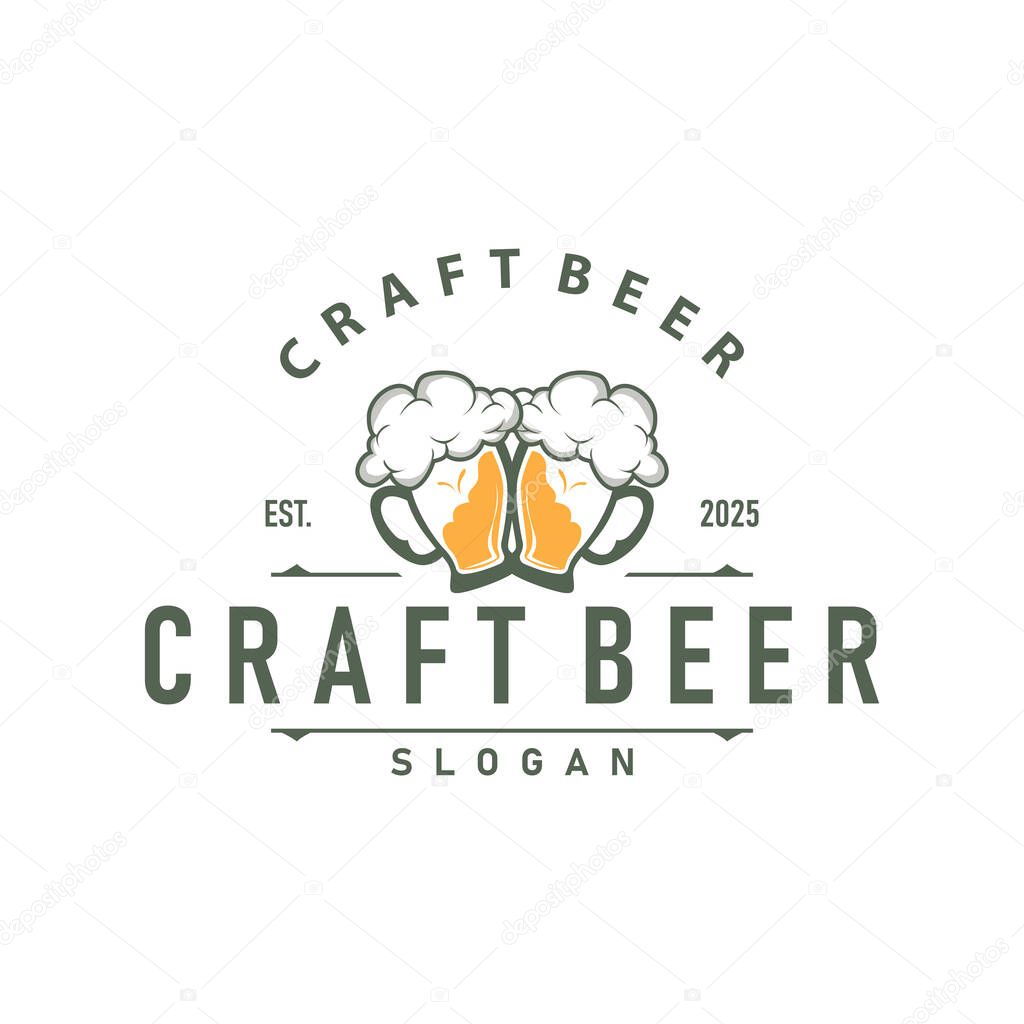 Elegant concept brewery logo design collection of craft beer templates retro vintage badges brewery, whisky drink, bar, cafe, restaurant