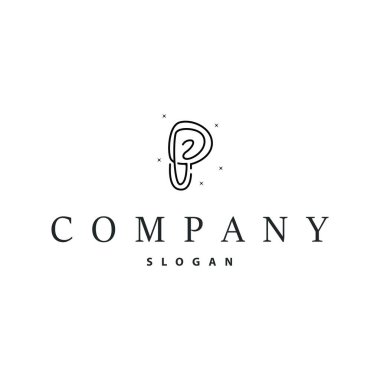 p harfi logosu kavramı basit modern tasarım ilk alfabe logosu bir harf şablonu ve satır konsepti ile bir iş ürünü illüstrasyonunun sembolü olarak