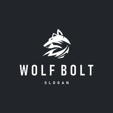 Siyah siluet tasarımı logo kurt vahşi hayvan çizim şablonu