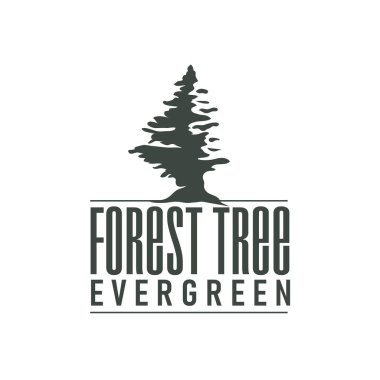 Ağaç silueti kavramı çocukların oyun alanı logosu oyun alanı doğal ağaç kavramı ve yeşil orman ağacı doğası ürün markası sembolü veya poster illüstrasyon şablonu olarak.