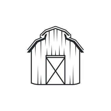Çiftlik evi tasarımı basit ahır logosu konsepti basit bir çiftlik ambarı çizimi, eski model, antika, ticari marka şablonu
