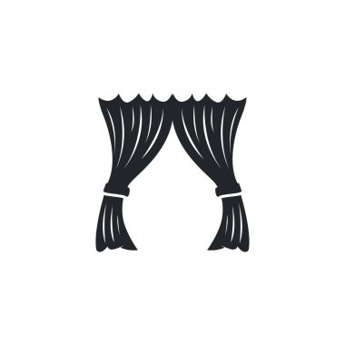 Basit minimalist perde logosuna sahip ev dekorasyonu tasarımı, ticari markalar için pencere dekorasyonu tasarımı