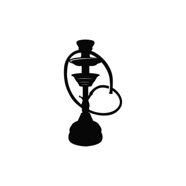 Eski moda vintage tasarım nargilesi logo shisha bar konsepti basit minimalist retro illüstrasyon çekici sembolü bar, restoran, dükkan ve ticari marka.