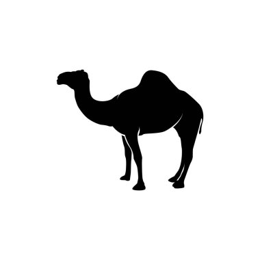 Çöl hayvanı tasarımı sahara siluet logo deve basit modern konsept karavan deve illüstrasyon sembolü marka ürün işi