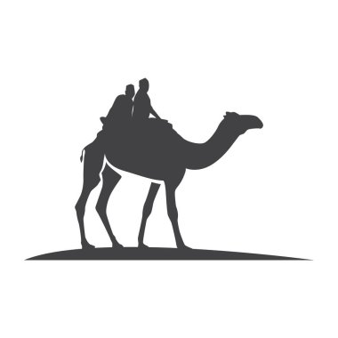 Çöl hayvanı tasarımı sahara siluet logo deve basit modern konsept karavan deve illüstrasyon sembolü marka ürün işi