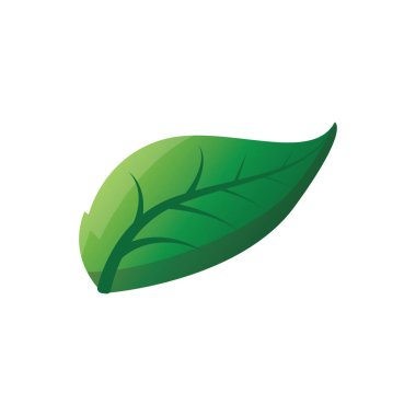 Yeşillendirme için minimalist yeşil yaprak logosuyla basit doğa konsepti örnekleme