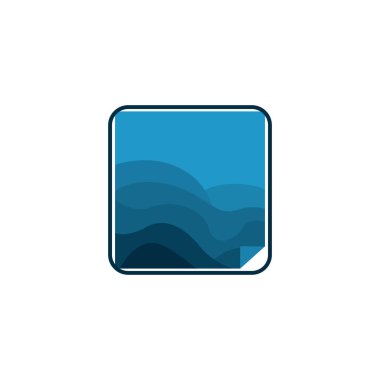 Nehir logosu, ürün markası şablonunun basit minimalist konseptiyle güzel bir doğal nehir manzarası tasarladı.