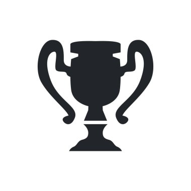 Kupa logosu konseptli basit şampiyonluk tasarımı klasik minimalist modern zarif sembol zafer şablonu ve marka