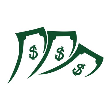 Basit bir konsept tapınak ikonu tasarımı ile para logosunun silueti finansal sembol tasarımı