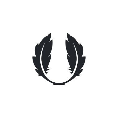 Basit minimalist zarif logo tüyü hayvan kürkü illüstrasyon sembolü marka ürün işi