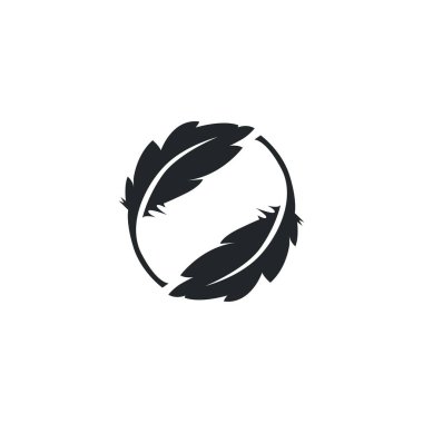 Basit minimalist zarif logo tüyü hayvan kürkü illüstrasyon sembolü marka ürün işi