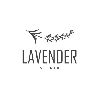 Lavanta Logosu, Basit Mor Çiçek Bitki Vektörü, Kutlama Kartı Tasarımı, Banner, Çiçek Süslemesi, Lavantalı El Çizimi Düğünü, Simge Simgesi İllüstrasyonu