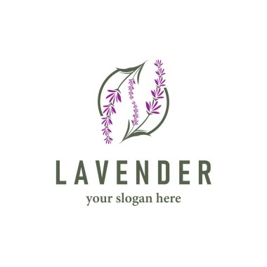 Lavanta Logosu, Basit Mor Çiçek Bitki Vektörü, Kutlama Kartı Tasarımı, Banner, Çiçek Süslemesi, Lavantalı El Çizimi Düğünü, Simge Simgesi İllüstrasyonu