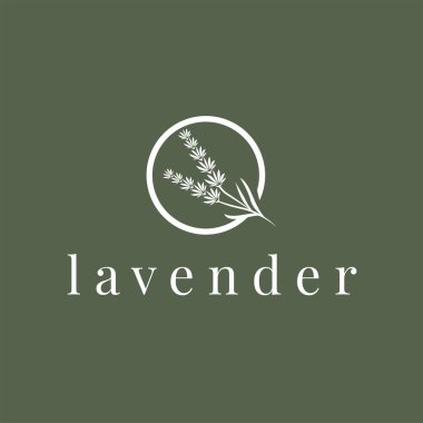 Lavanta Logosu, Basit Mor Çiçek Bitki Vektörü, Kutlama Kartı Tasarımı, Banner, Çiçek Süslemesi, Lavantalı El Çizimi Düğünü, Simge Simgesi İllüstrasyonu