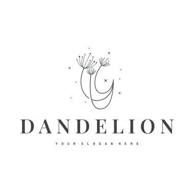 Karahindiba Çiçeği Logosu Tasarımı Basit Minimalist Sembol Şablonu