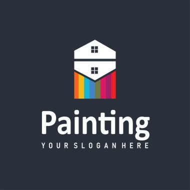 Resim tasarımı logosu boya fırçası sıvı boya renkli ve eşsiz premium simge simgesi