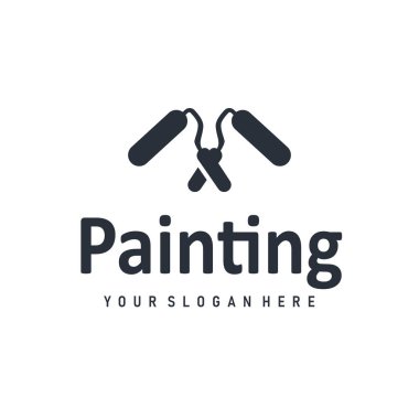 Resim tasarımı logosu boya fırçası sıvı boya renkli ve eşsiz premium simge simgesi