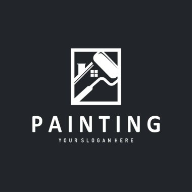 Resim tasarımı logosu boya fırçası sıvı boya renkli ve eşsiz premium simge simgesi