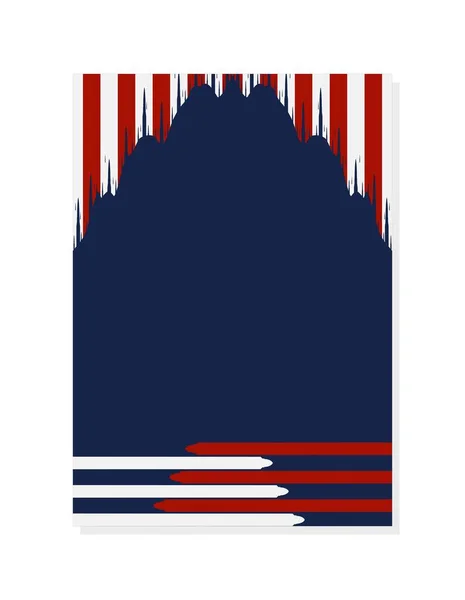 Amerikan Ulusal Tatil Posteri Kapak Tasarımı Şablonu Tema Ile Içerik — Stok Vektör