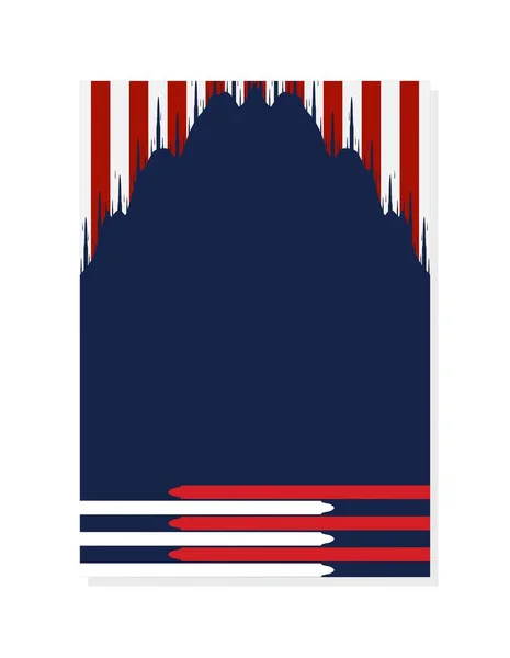 Amerikan Ulusal Tatil Posteri Kapak Tasarımı Şablonu Tema Ile Içerik — Stok Vektör