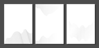 Soyut çarpık çizgili poster ya da kapak tasarımı şablonu. Vektör eğimli eğimli, dalgalı çizgi desenli. İş tasarımınız için yepyeni bir tarz