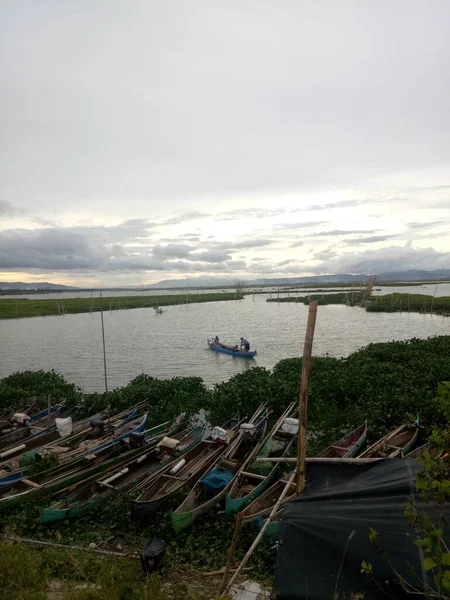 Barcos Pesca Apoyados Puerto Por Tarde — Foto de Stock