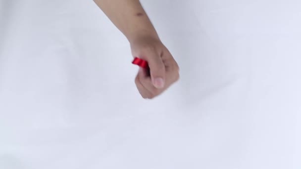Символ Руки Червоною Стрічкою Свідчить Про Турботу Про Людей Віл — стокове відео