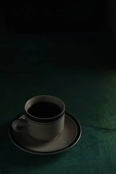 Чашка Кофе Зеленом Фоне — стоковое фото