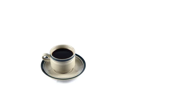 Filiżankę Czarnej Kawy Białym Tle Obszar Przestrzeni Chronionej — Zdjęcie stockowe