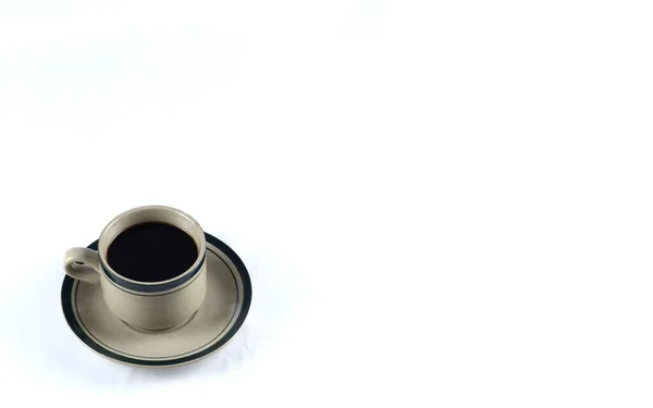 白を基調とした黒コーヒー コピースペースエリア — ストック写真