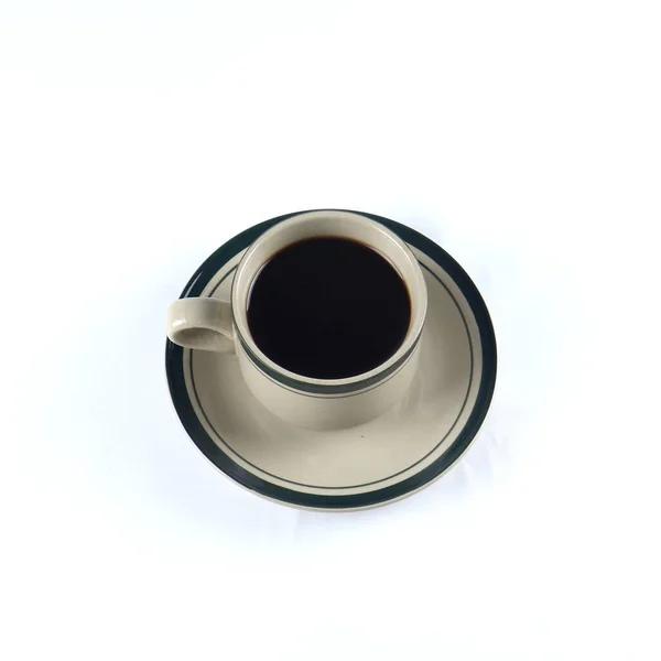 Cup Black Coffee White Background Copyspace Area — Stock Photo, Image