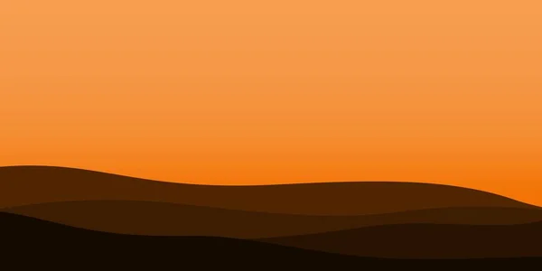 Silhouette Une Montagne Avec Fond Coucher Soleil — Image vectorielle