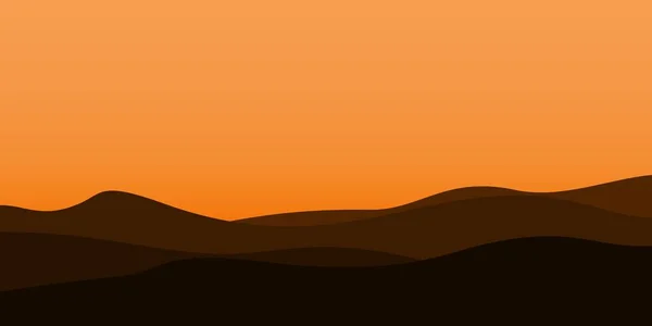Silhouette Blick Auf Einen Berg Mit Sonnenuntergang Hintergrund — Stockvektor