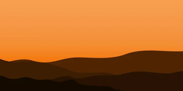 Silhouette Blick Auf Einen Berg Mit Sonnenuntergang Hintergrund — Stockvektor