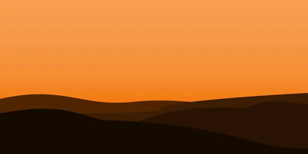 Silhouette Une Montagne Avec Fond Coucher Soleil — Image vectorielle