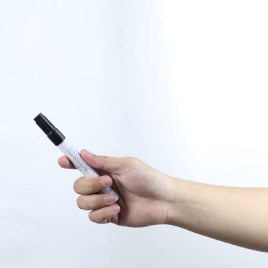 Beyaz arkaplanda el ele tutuşma işareti izole edildi