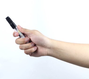 Beyaz arkaplanda el ele tutuşma işareti izole edildi