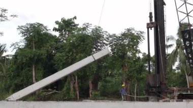 Gorontalo, Indonesia - January 2023 - Projects of river widening and the construction of dykes around the Limboto lake area.