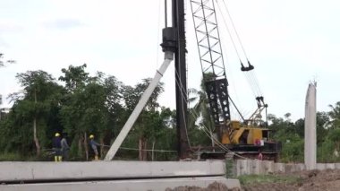 Gorontalo, Indonesia - January 2023 - Projects of river widening and the construction of dykes around the Limboto lake area.