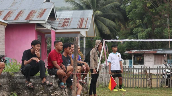 Gorontalo März 2023 Ein Takraw Wettbewerb Der Jugendorganisation Des Dorfes — Stockfoto