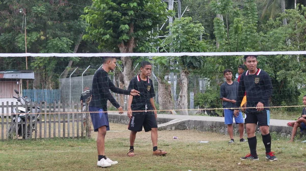 Gorontalo März 2023 Ein Takraw Wettbewerb Der Jugendorganisation Des Dorfes — Stockfoto