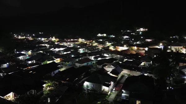 Luftaufnahme Der Stadt Bei Nacht — Stockfoto